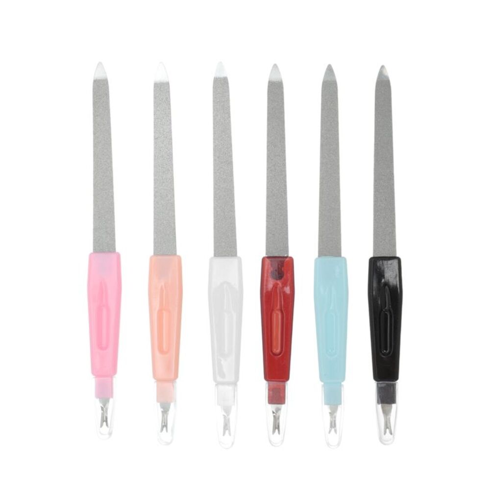 Durable Two-in-one Nail Files Mix Colors 6 Pcs